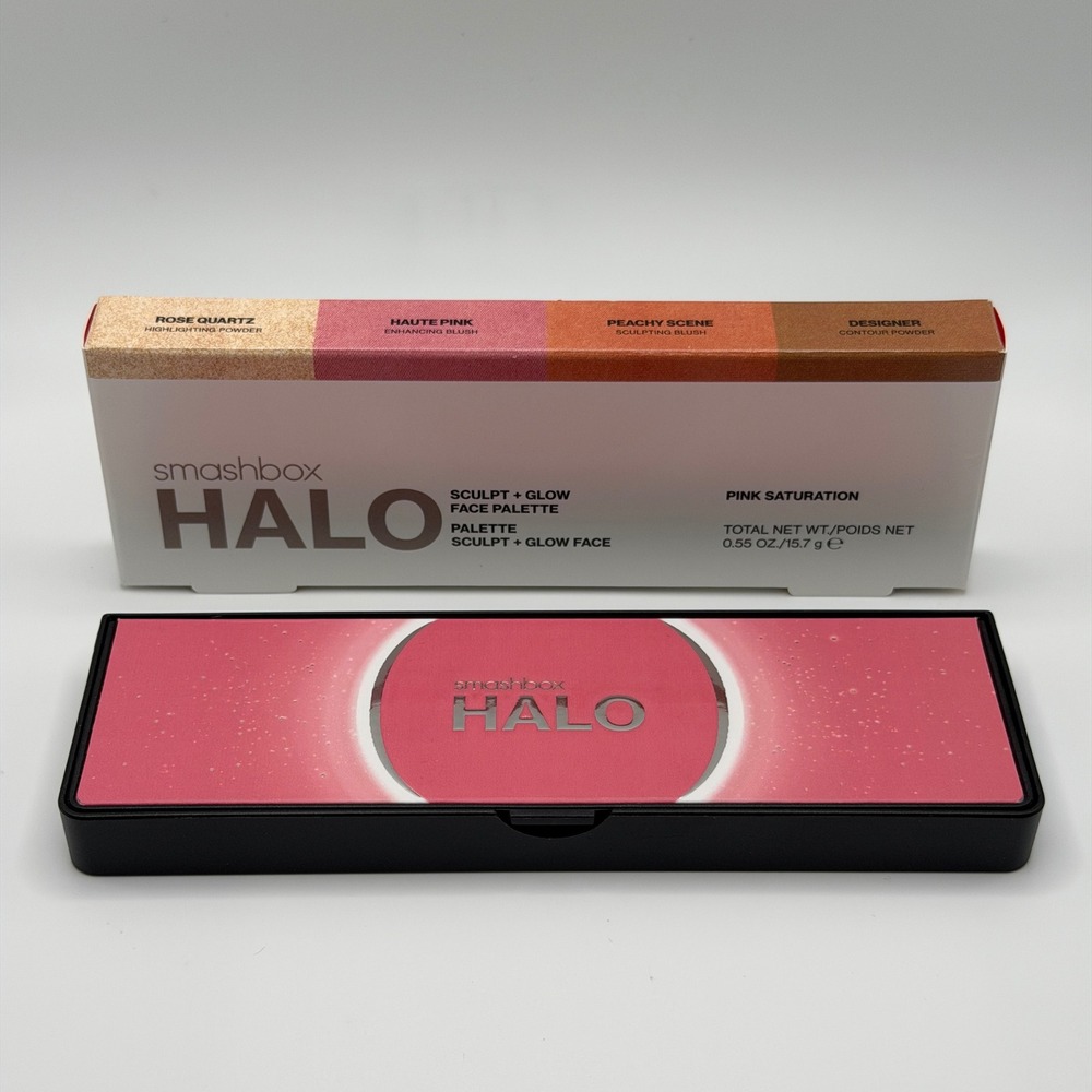 Smashbox Halo Sculpt + Glow Face Palette Pink Saturation Blush Contour Highlight